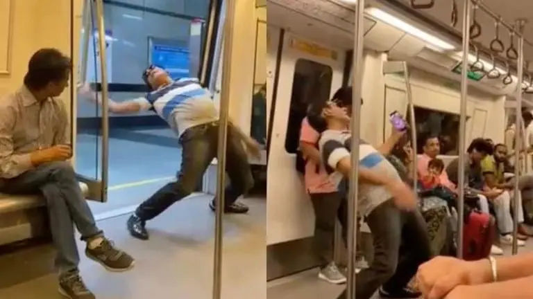Man performs Matrix-like stunt in Delhi Metro, video goes viral Matrix-like stunt in Delhi Metro, video goes viral