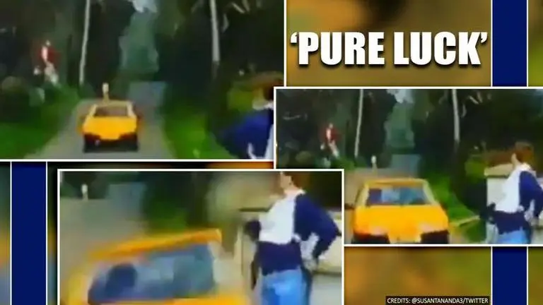 Video: Man saved ‘just by a wink’, netizens call it ‘divine intervention’ life