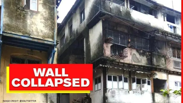 Mumbai rains: Portion of building wall collapses in Marine Lines, no injuries Mumbai
