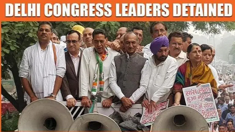 Delhi Congress leaders detained during protest at CM's residence Congress