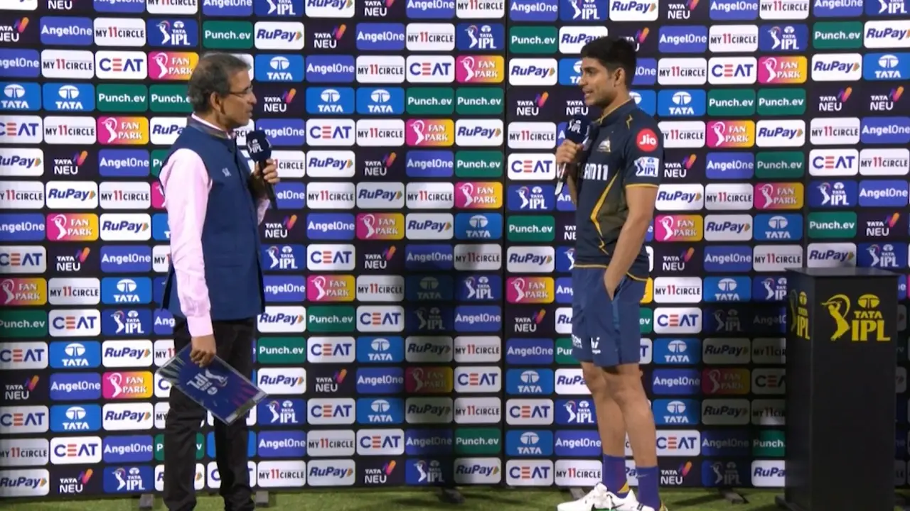 'When GT is playing, don't ever think that': Shubman Gill corrects Bhogle after Titans stun RR IPL 2024: Shubman Gill with Harsha Bhogle