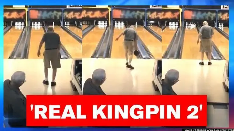 Elderly man hits a strike in bowling, leaves netizens in awe; Watch viral video Elderly man
