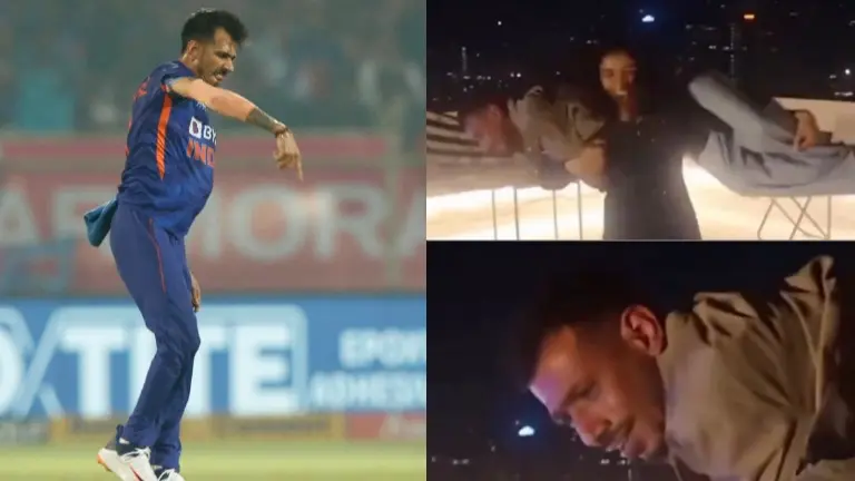 Wrestler Sangeeta Phogat lifts Yuzvendra Chahal in her shoulders, spun him around LIKE A TOY - WATCH Yuzvendra Chahal & Sangeeta Phogat
