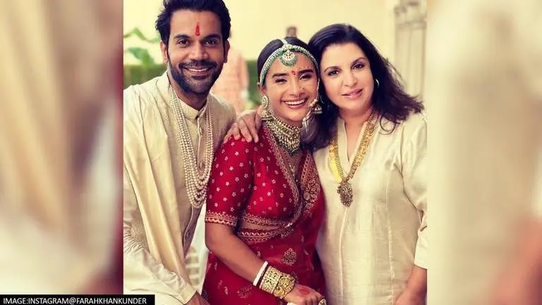 Inside Rajkummar Rao, Patralekhaa's wedding: Farah Khan shares happy pic of newlyweds Rajkummar Rao, Patralekhaa, Farah Khan