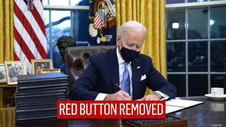 'It's gone now': Joe Biden removes Trump's red 'Diet Coke' button from Oval office Biden