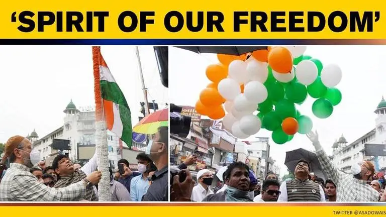Independence Day 2020: Owaisi unfurls Tricolour; sings National anthem & chants 'Jai Hind' Independence Day 2020