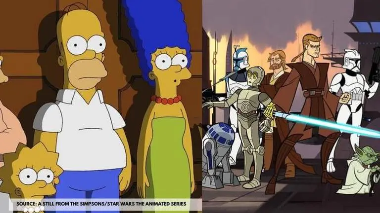 The Simpsons will go toe-to-toe with Stars Wars characters in a new short film In Picture: The key characters of The Simpsons as well as that of Star Wars from The Simpsons and Star Wars The Animated Series respectively