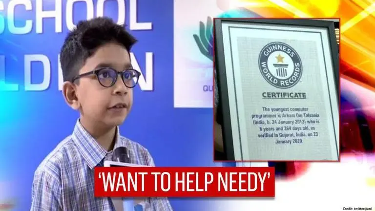 Ahmedabad boy named Youngest Computer Programmer in Guinness World Record at the age of 6 Ahmedabad boy named Youngest Computer Programmer in Guinness World Record at the age of 6