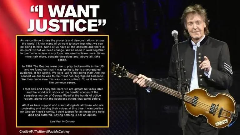 Paul McCartney recalls 1964 incident to condemn George Floyd's death, feels 'sick & angry' Paul McCartney recalls 1964 incident to condemn George Floyd death, feels 'sick & angry'