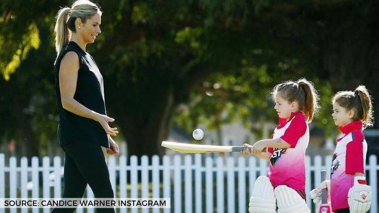 David Warner's daughter Ivy imitates his batting in adorable video shot ...