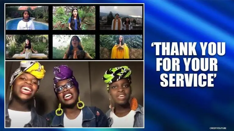 Students from different parts of the world pay tribute to healthcare workers with a song School Children