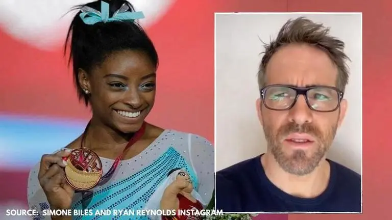 Ryan Reynolds has a hilarious reply to gymnast Simone Biles' pant-less Handstand challenge Ryan Reynolds