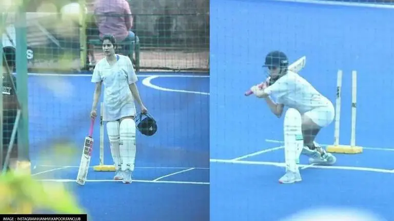Janhvi Kapoor polishes her cricket skills for upcoming film 'Mr and Mrs Mahi'; See pics Janhvi Kapoor