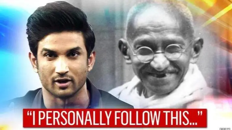 Sushant Singh Rajput believed in Mahatma Gandhi's principles, had quote framed in his room Sushant Singh Rajput believed in Mahatma Gandhi's principles, had quote framed in his room