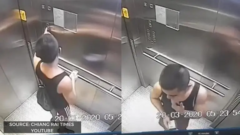 Fact Check: Is the video of a man smearing sweat on an elevator, from Hong Kong? fact check
