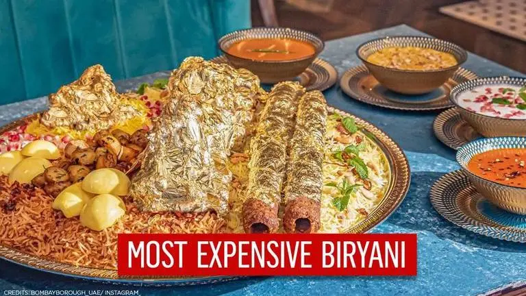 With edible gold, this is the world's most expensive biryani. Can you guess its cost? most expensive Biryani