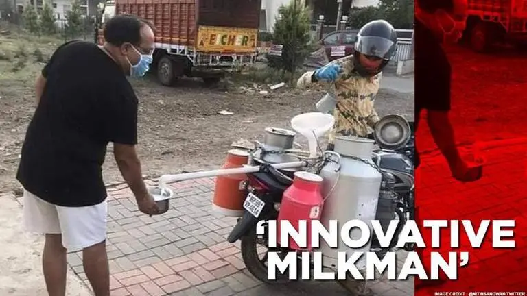 ‘Desi jugaad’: Milkman lauded for his innovative technique to maintain social distancing Jugaad