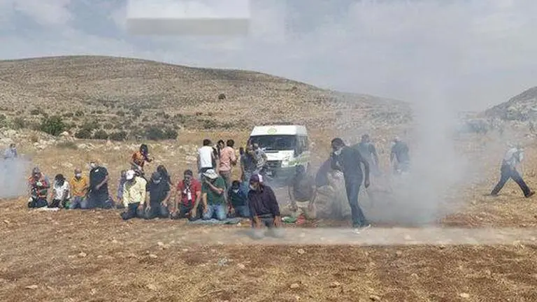 Israel army fires tear gas at protesters in WBank Israel army fires tear gas at protesters in WBank