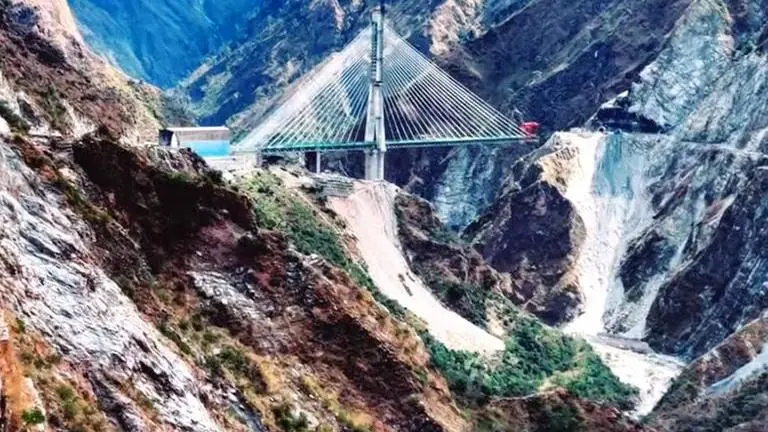 India’s first cable-stayed rail bridge.
