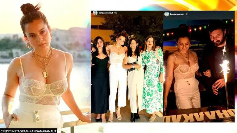 Kangana Ranaut pairs white corset with pants in 'Dhaakad' wrap up party, see inside pics Kangana Ranaut, Dhaakad, Dhaakad wrap up party, Dhaakad shooting in Budapest, Razneesh Ghai