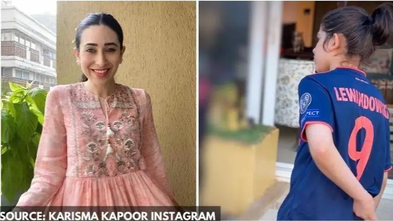 On son Kiaan's birthday, Karisma Kapoor shares a photo of him donning his favourite jersey Karisma Kapoor