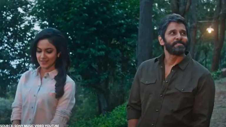 Chiyaan Vikram and Ritu Varma's chemistry on display in 'Dhruva Natchathiram' first song Chiyaan Vikram