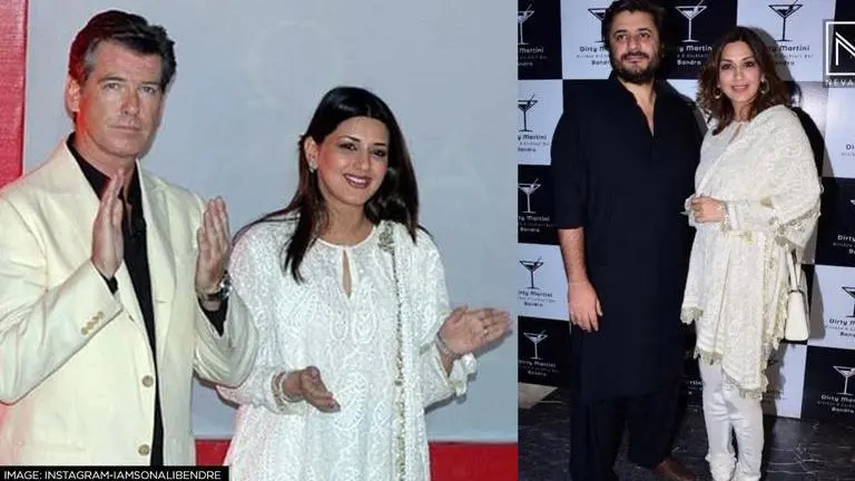 Sonali Bendre drops pic with Pierce Brosnan; calls husband Goldie Behl 'My James Bond' Sonali Bendre