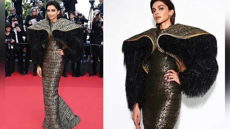 Cannes 2022: Deepika Padukone is sight to behold in black-golden gown with massive sleeves cannes 2022