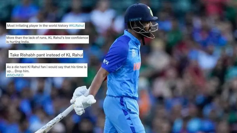 T20 World Cup: Fans express unhappiness with KL Rahul, say need Shaw or Dhawan as opener T20 WC, KL Rahul, India vs Netherlands, T20 World Cup, IND vs NED, KL Rahul batting, KL Rahul trolled
