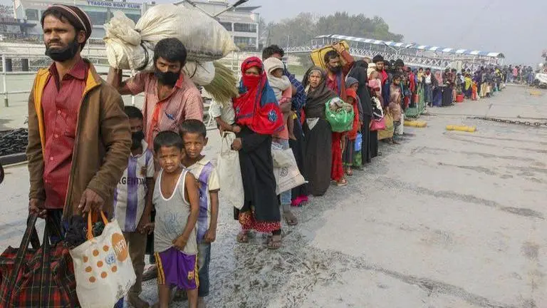 Rohingyas stage protest to highlight poor living conditions on Bangladesh island Rohingyas