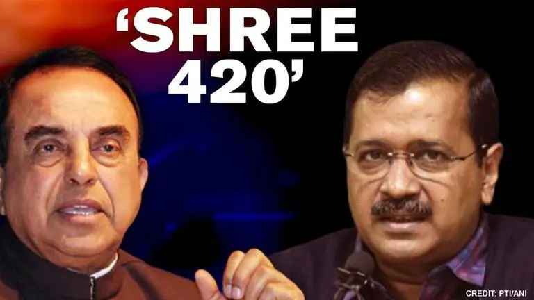 Swamy slams Kejriwal, says 'Shree 420 only appears on TV, does nothing for Delhi' Subramanian Swamy