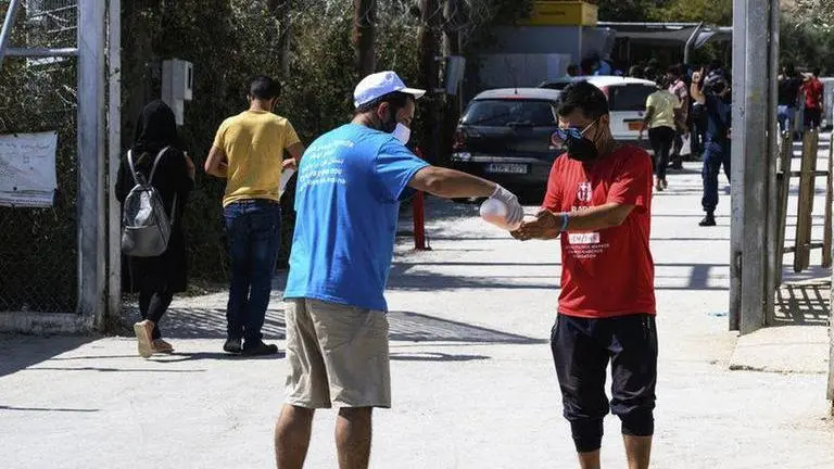 Migrants in Lesbos camp tested for coronavirus