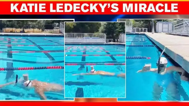 Olympic Champion Katie Ledecky swims with glass of milk on head, netizens say 'incredible' Olympic Champion