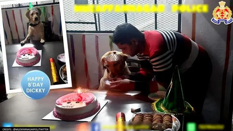 UP Police celebrate dog's birthday who was part of Trump's security during his India visit UP Police