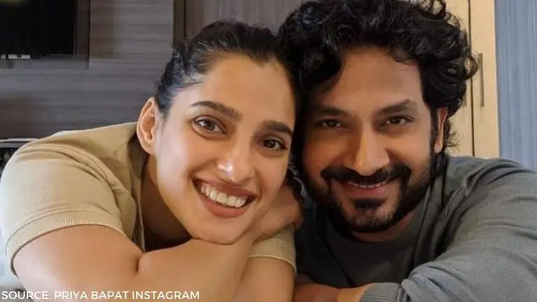 Priya Bapat shares monochrome pics with Umesh, says 'feels so right when you hug me tight' priya bapat and umesh kamat