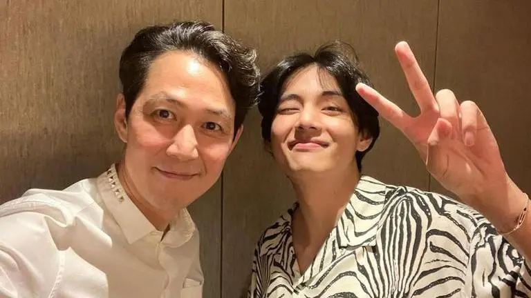 'Squid Game' star Lee Jung Jae and BTS' V pose for a selfie again; Fans react BTS