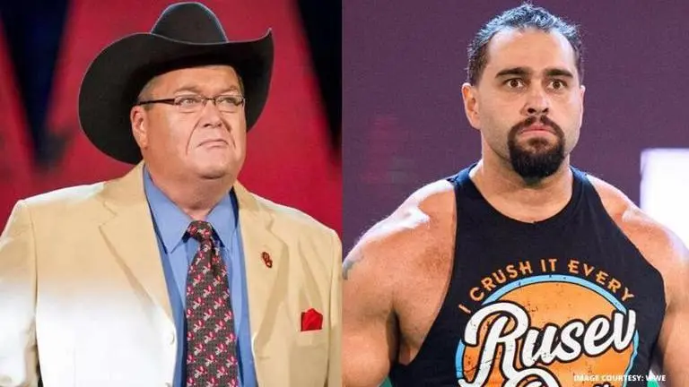 Rusev and Jim Ross