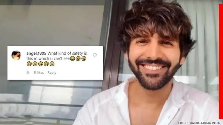 Kartik Aaryan shares a funny COVID-19 precautionary picture, fans chime ‘ye kya style hai'