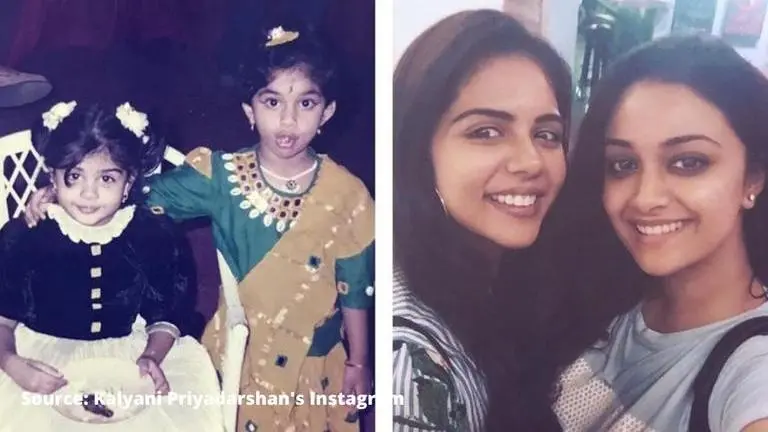 Keerthy Suresh wishes Kalyani Priyadarshan on her birthday with cute childhood pictures Image credit: Kalyani Priyadarshan's Instagram