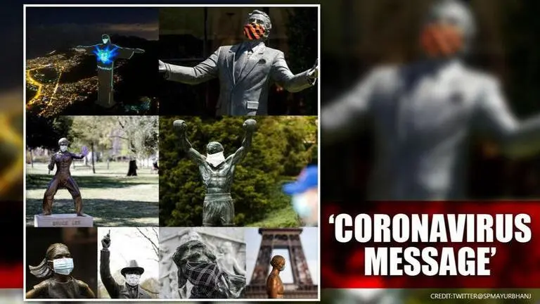 'Wear mask': Famous statues modified across the world to send strong message amid COVID-19 art pieces