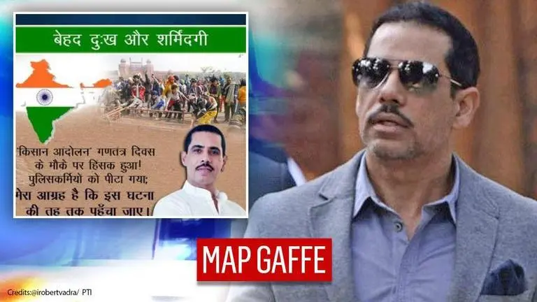 Robert Vadra misrepresents India's map by leaving out Kashmir; BJP leaders hit back Robert Vadra