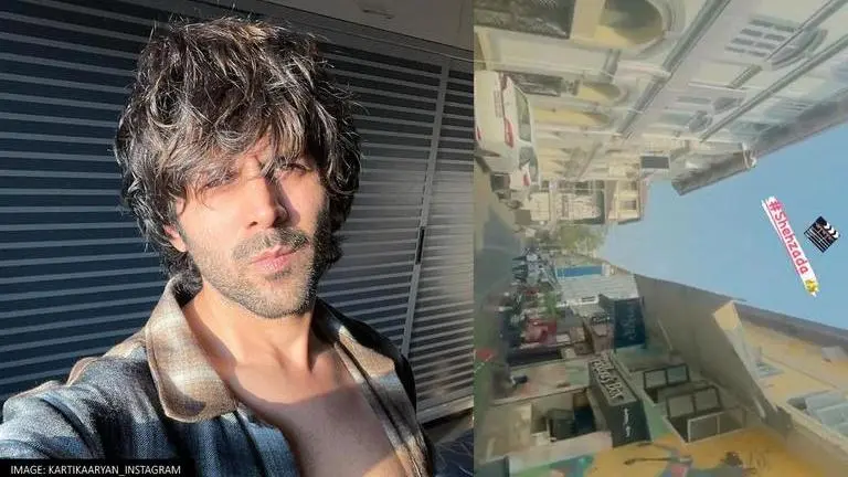 Kartik Aaryan heads for 'Shehzada' shoot, actor travels through lanes on Mumbai streets kartik aaryan