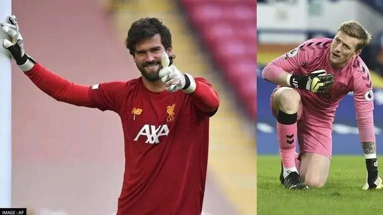 Liverpool keeper Alisson hilariously mocks Jordan Pickford's time wasting tactics; Watch Liverpool's Alisson Becker and Everton's Jordan Pickford