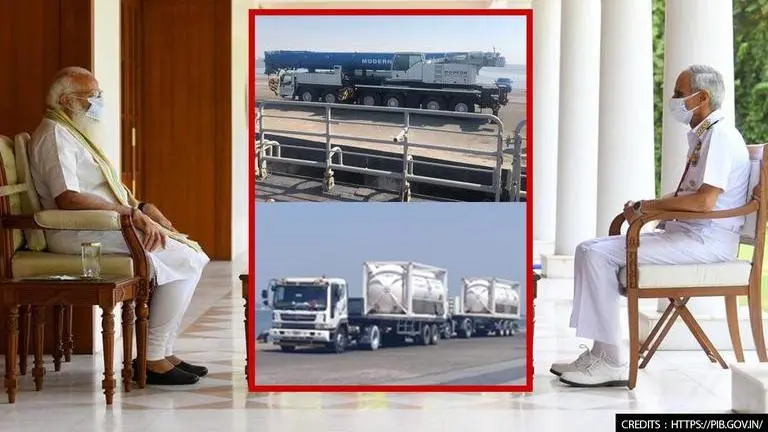 Chief of Naval Staff calls on PM Modi, briefs on initiatives taken by Navy to tackle COVID www.pib.gov.in/