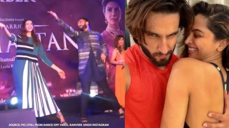 When Ranveer Singh and Deepika Padukone indulged in a funny dance-off on 'Pinga'; WATCH Ranveer Singh