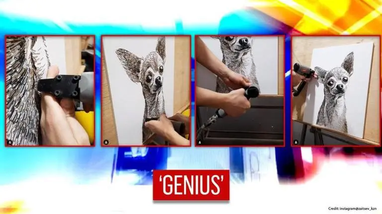 Video: Man creates incredible portrait of dog using staples, netizens say 'unbelievable' art