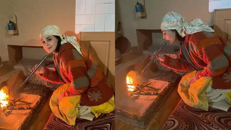 Preity Zinta tries her hand at 'old school chulha' in Shimla, fans react Preity Zinta