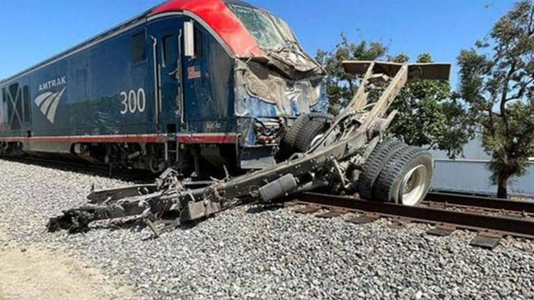 California's Amtrak train with hits a truck, derails from the tracks ...