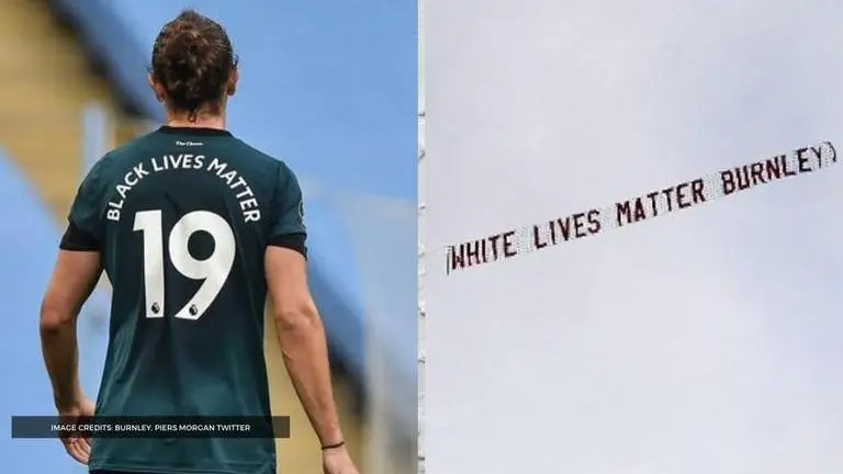 Burnley fans commission controversial 'White Lives Matter' flight during Man City game burnley