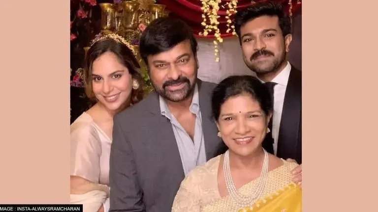 Ram Charan shares stunning family portrait on wife Upasana's birthday; 'To my dearest...' ram charan, upasana, chiranjeevi